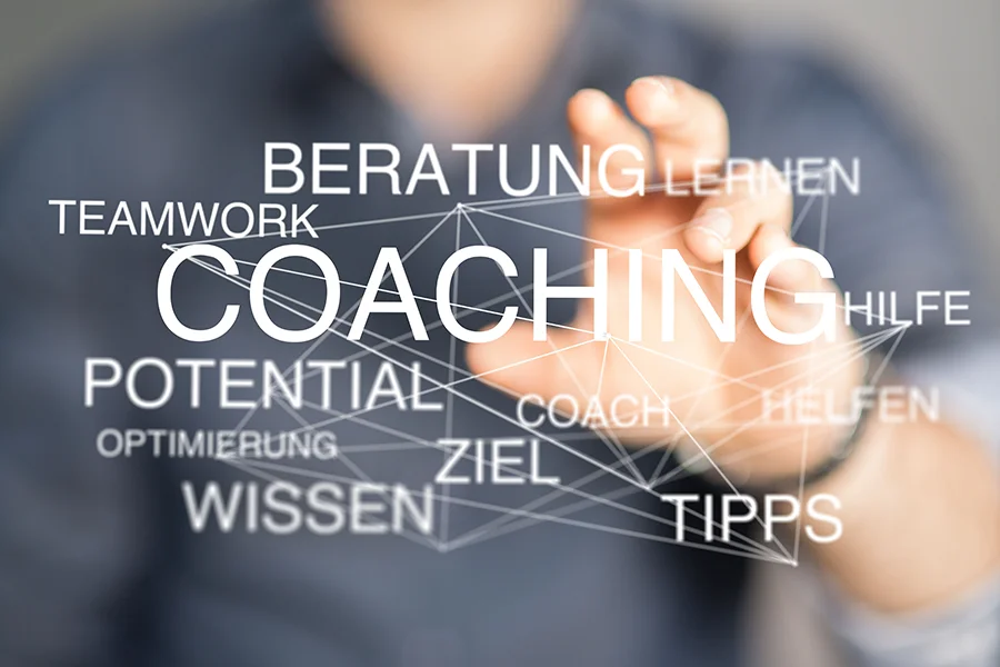 Bild mit den Keywords: Coaching, Teamwork, Hilfe, Ziel und mehr